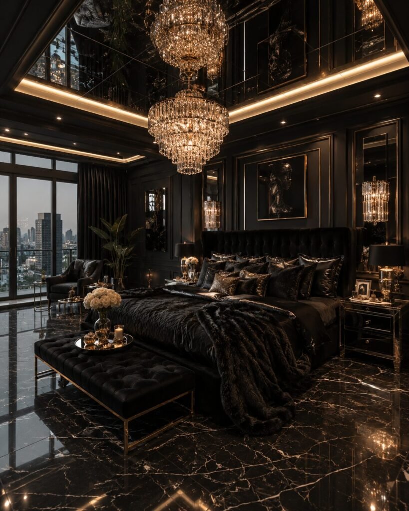 Mirrored baddie room aesthetic black
