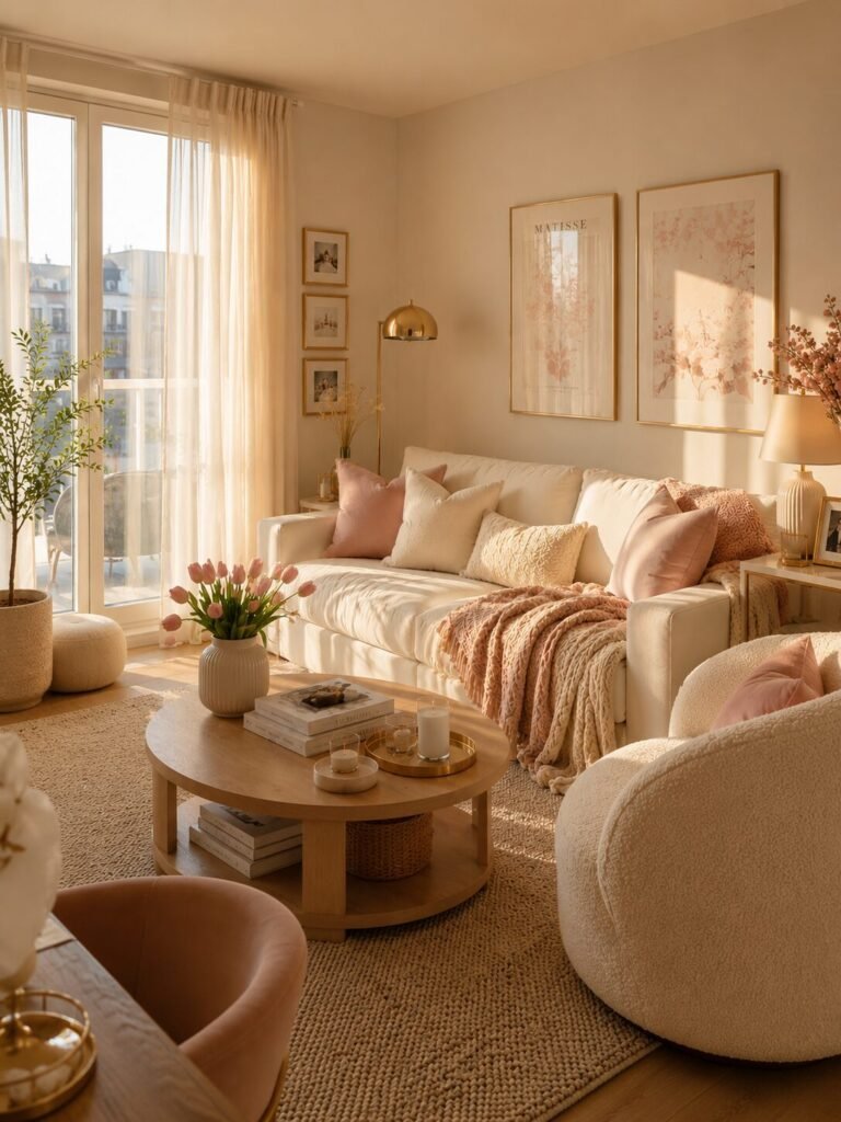 Soft cozy girly apartment ideas palette