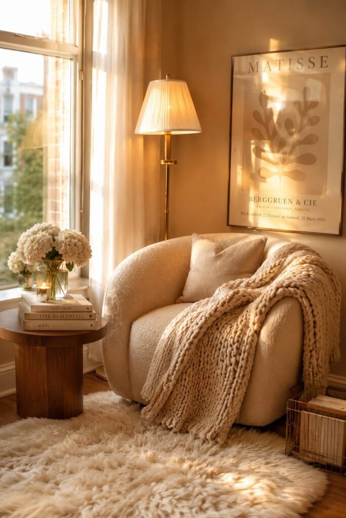 Reading nook cozy girly apartment ideas