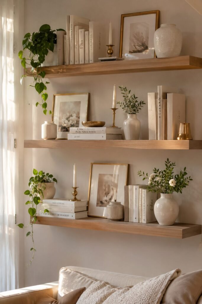 Shelves cozy girly apartment ideas décor