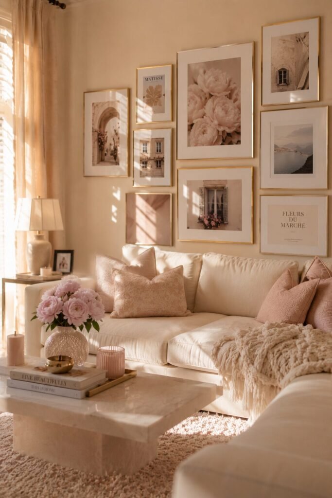 Wall art cozy girly apartment ideas