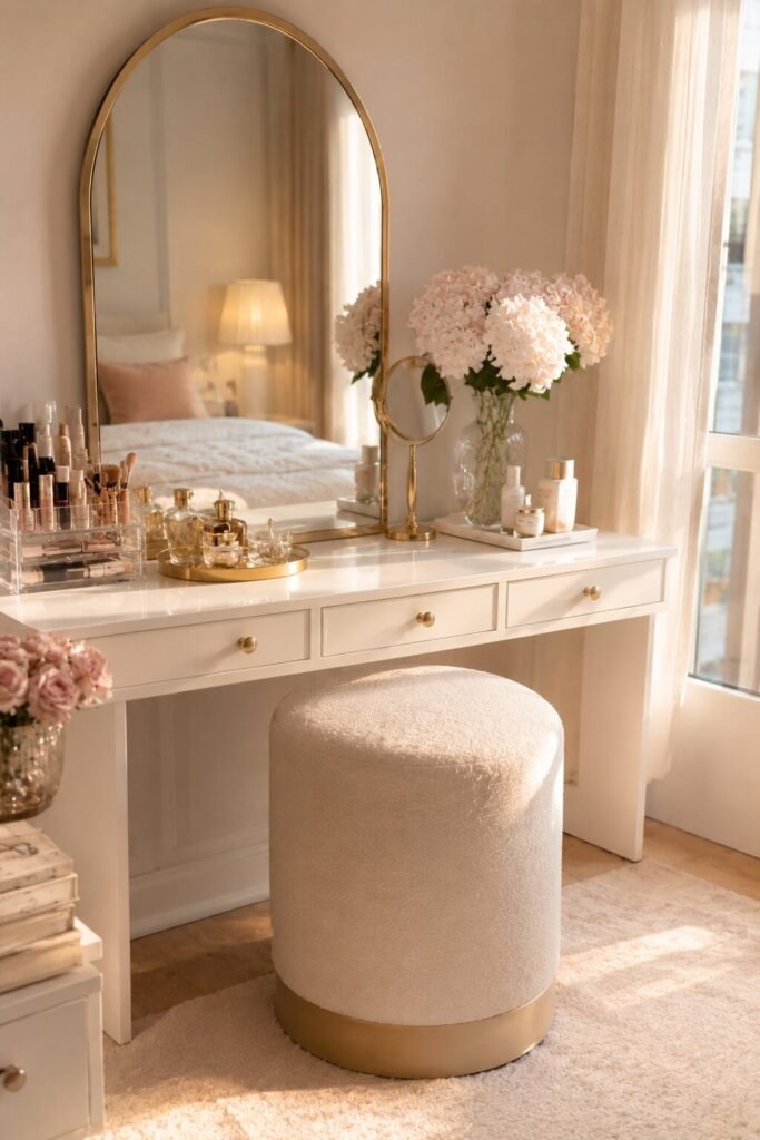 Vanity cozy girly apartment ideas corner