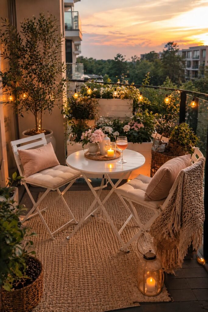 Balcony cozy girly apartment ideas retreat