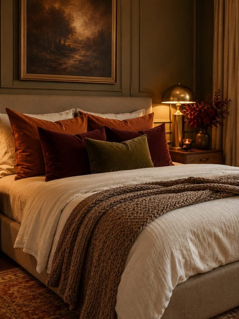 15 fall bedding ideas velvet pillows