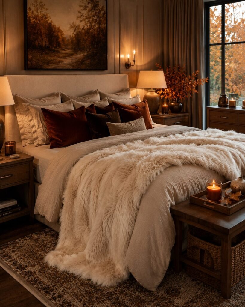 15 fall bedding ideas faux fur