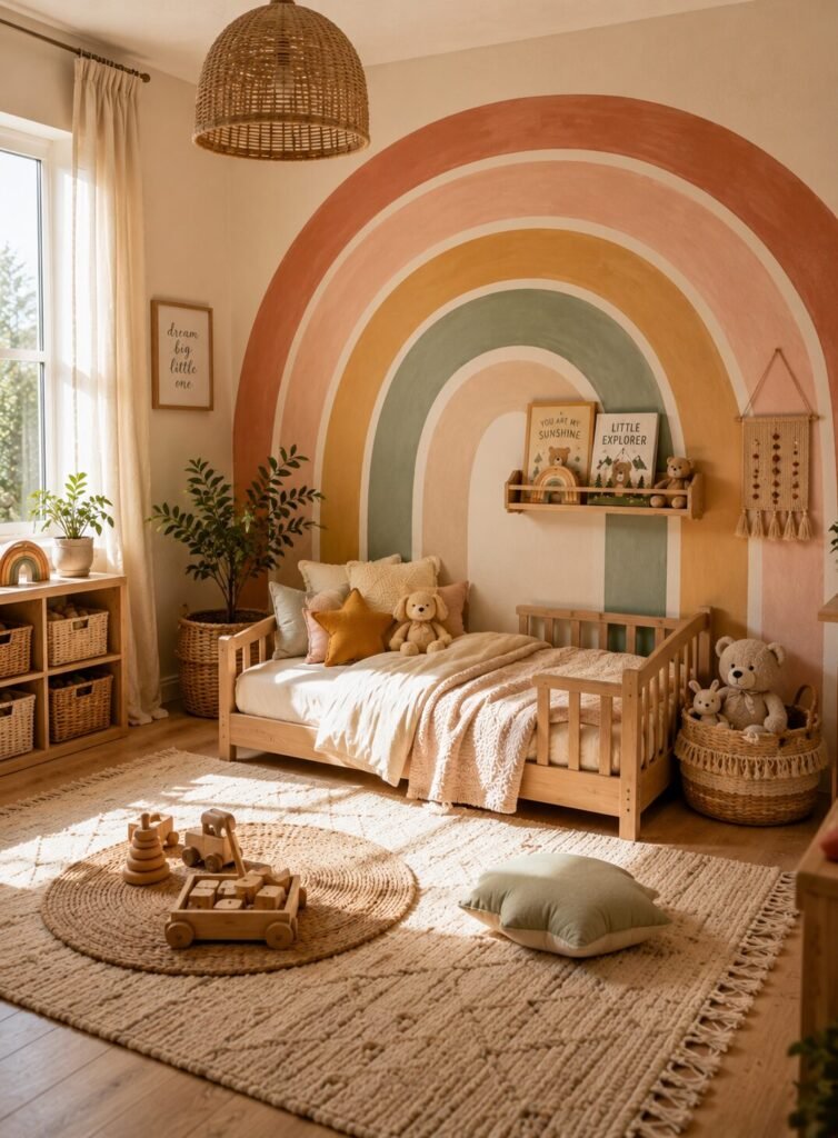 Rainbow wall 17 toddler room ideas
