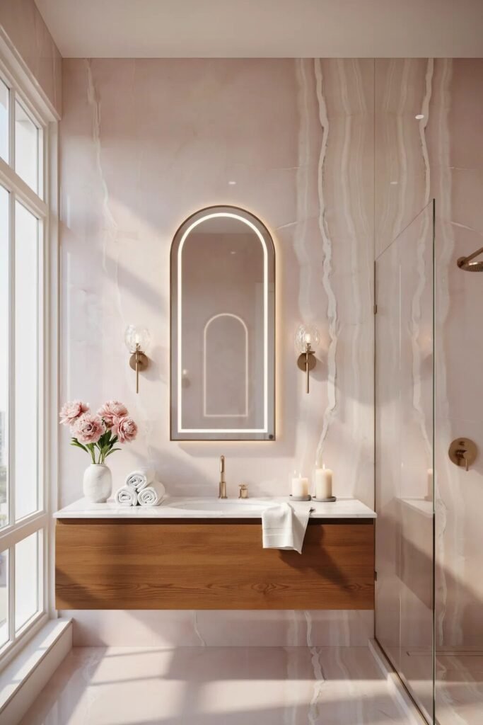 luxury pink bathroom aesthetic 2 Luxury pink bathroom aesthetic marble design