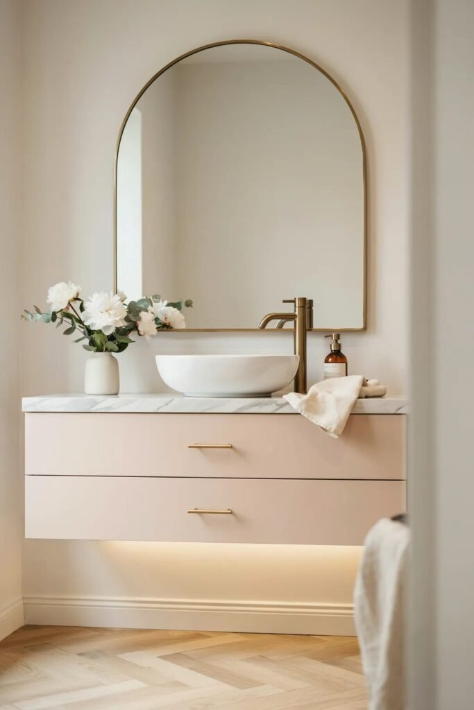 luxury pink bathroom aesthetic 5 Luxury pink bathroom aesthetic floating vanity