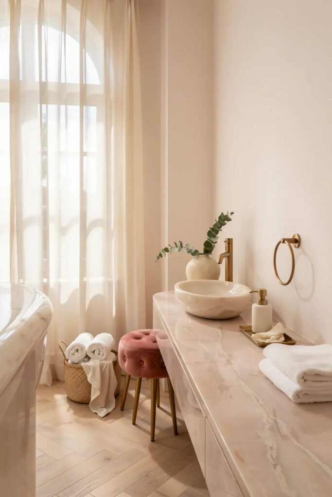 luxury pink bathroom aesthetic 16 Luxury pink bathroom aesthetic layered textures