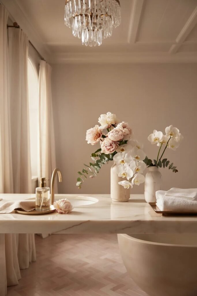 luxury pink bathroom aesthetic 18 Luxury pink bathroom aesthetic fresh flowers