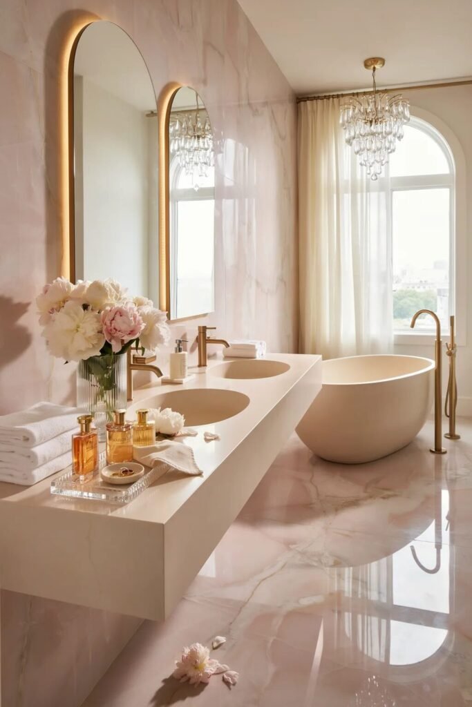 luxury pink bathroom aesthetic 21 Luxury pink bathroom aesthetic boutique hotel retreat