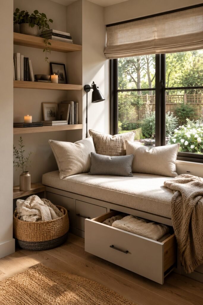 Window reading nook ideas 4 Hidden storage window reading nook ideas