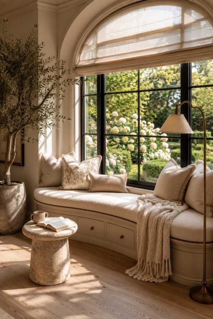 Window reading nook ideas 5 Arched window reading nook ideas