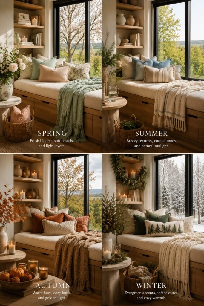 Window reading nook ideas 13 Four-season window reading nook ideas