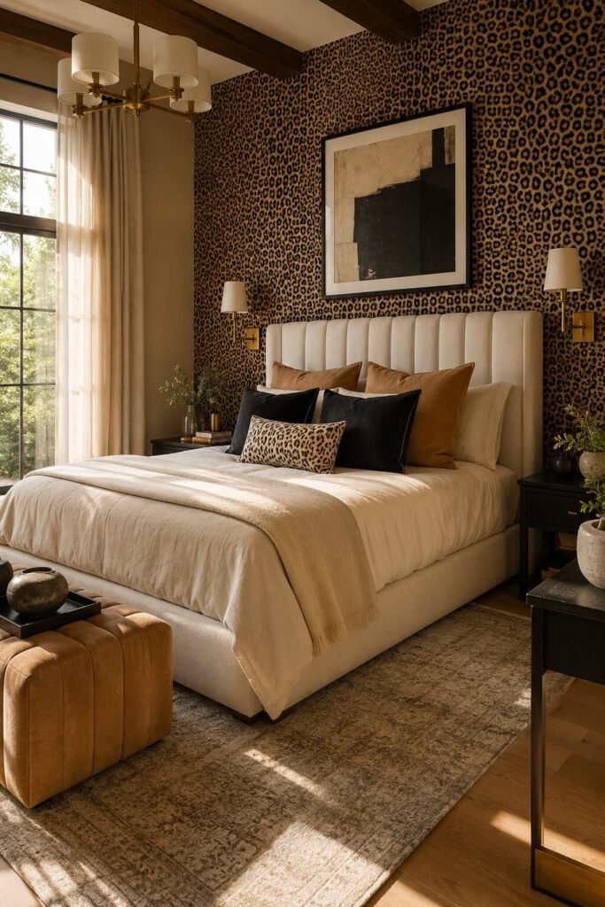 20 leopard print bedroom ideas 2 20 leopard print bedroom ideas accent wall