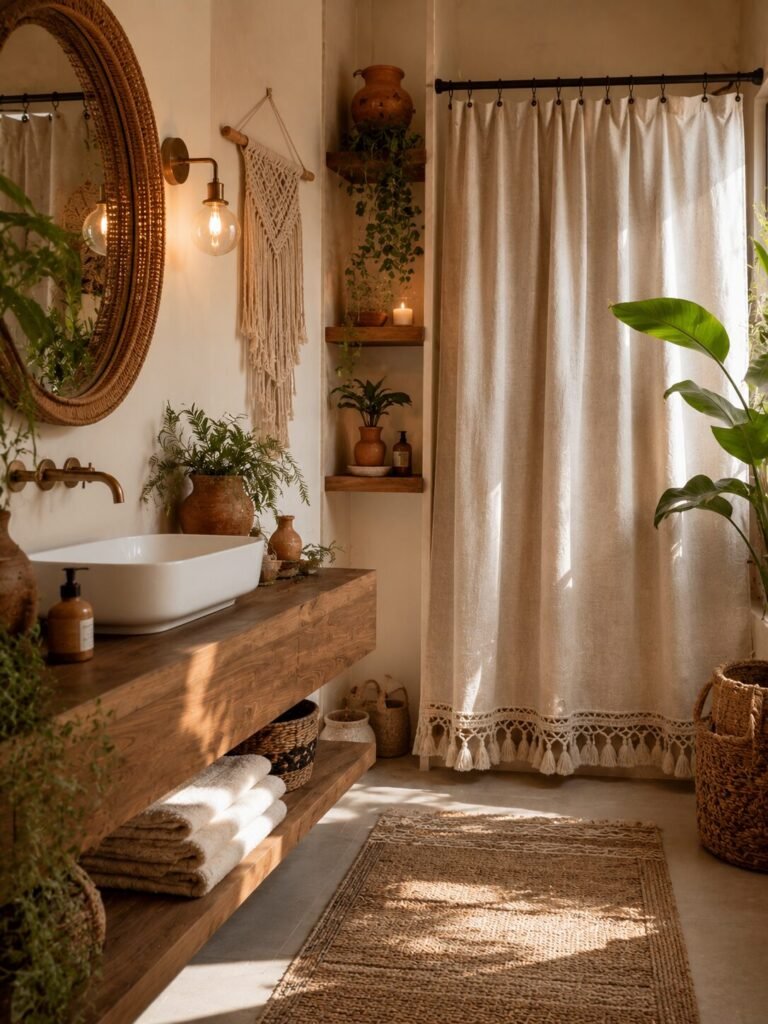 Beautiful shower curtain design 14 Beautiful shower curtain design with tassels