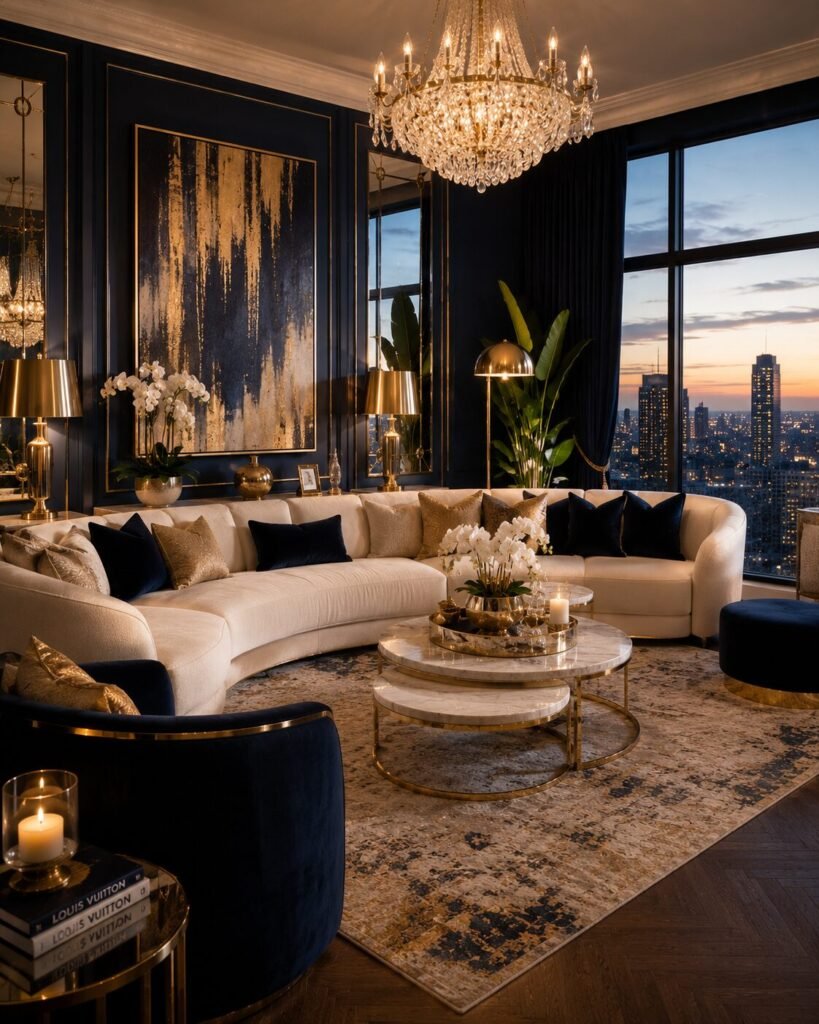 27 apartment room ideas 5 Navy blue 27 apartment room ideas