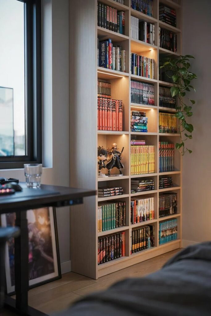 15 manga shelf ideas 11 LED 15 manga shelf ideas