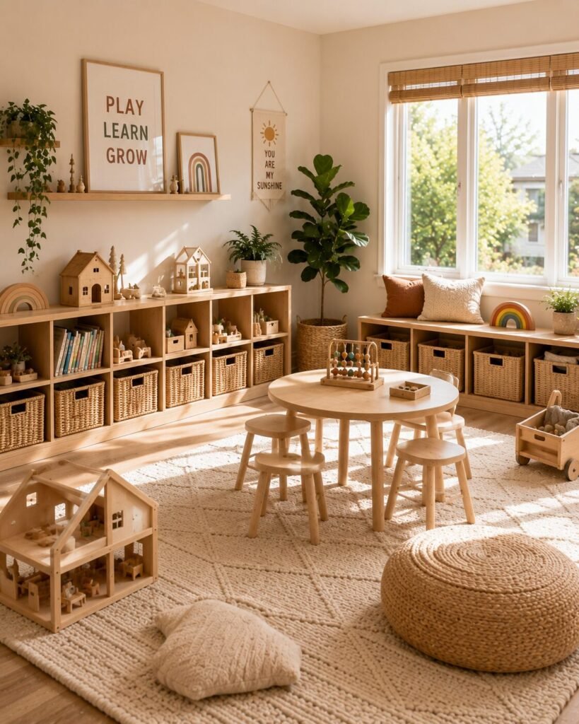 Playroom inspiration ideas 11 Wood furniture playroom inspiration ideas