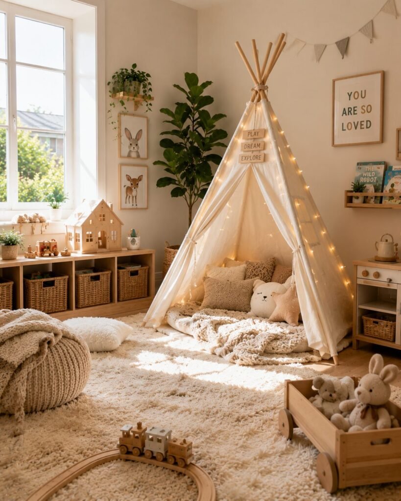 Playroom inspiration ideas 12 Teepee playroom inspiration ideas corner