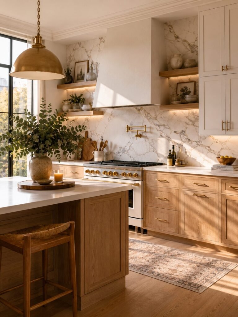 Apartment kitchen decor ideas wood cabinets