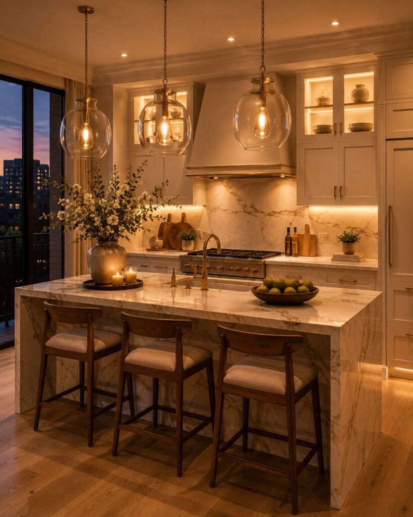 Apartment kitchen decor ideas pendant lighting