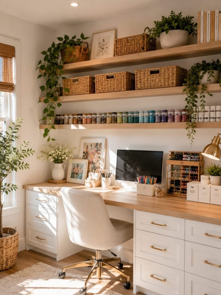 20 craft room organization ideas floating shelves