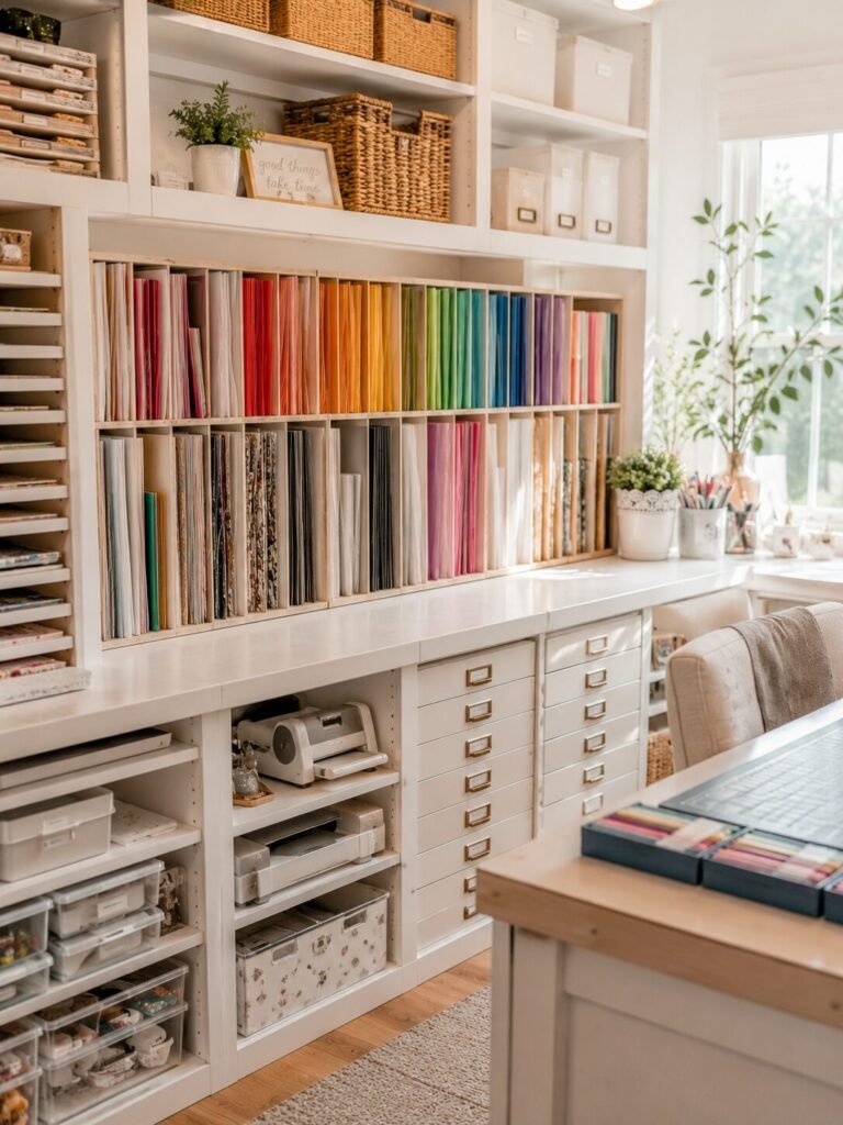 20 craft room organization ideas paper storage