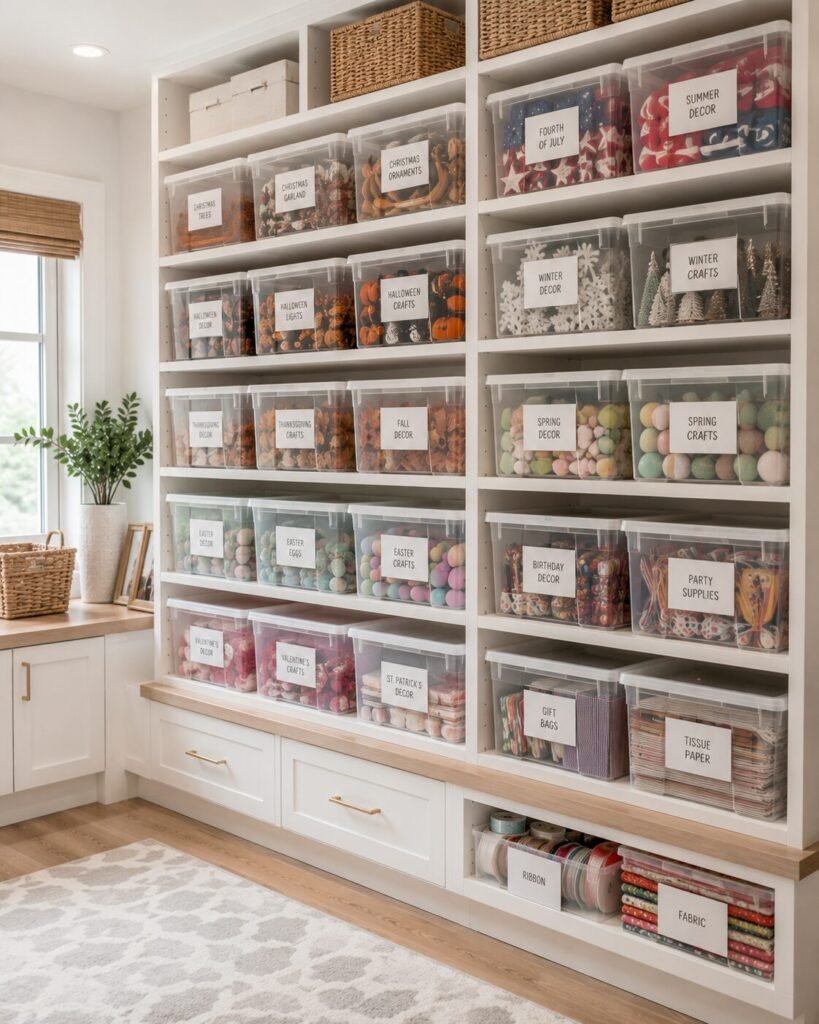 20 craft room organization ideas seasonal bins