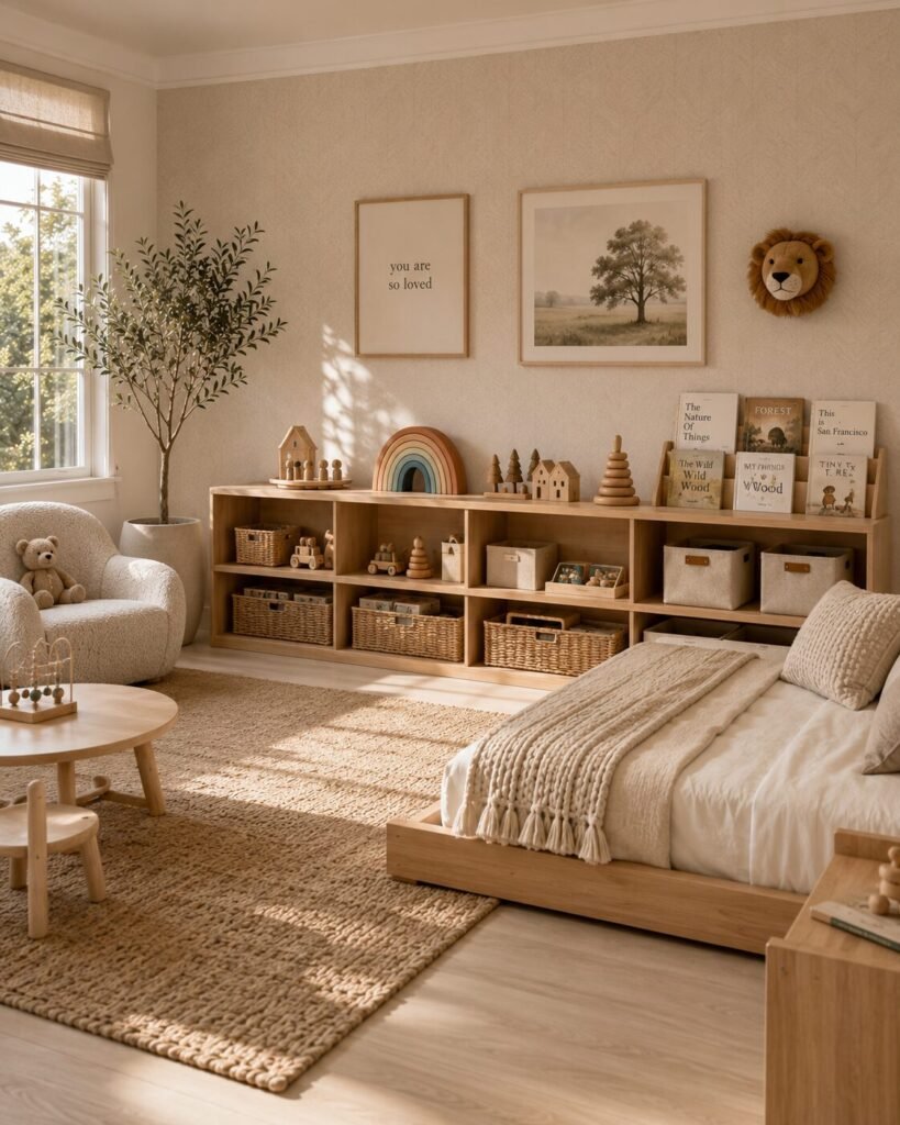 18 Montessori room ideas open shelving