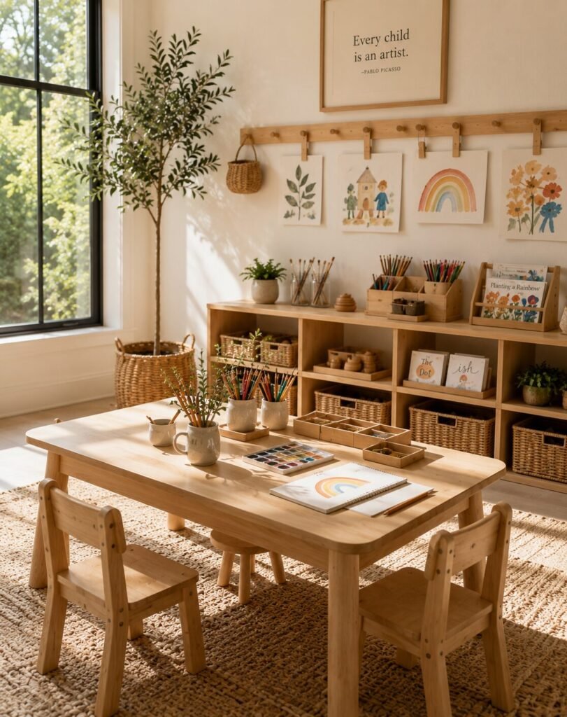18 Montessori room ideas art station