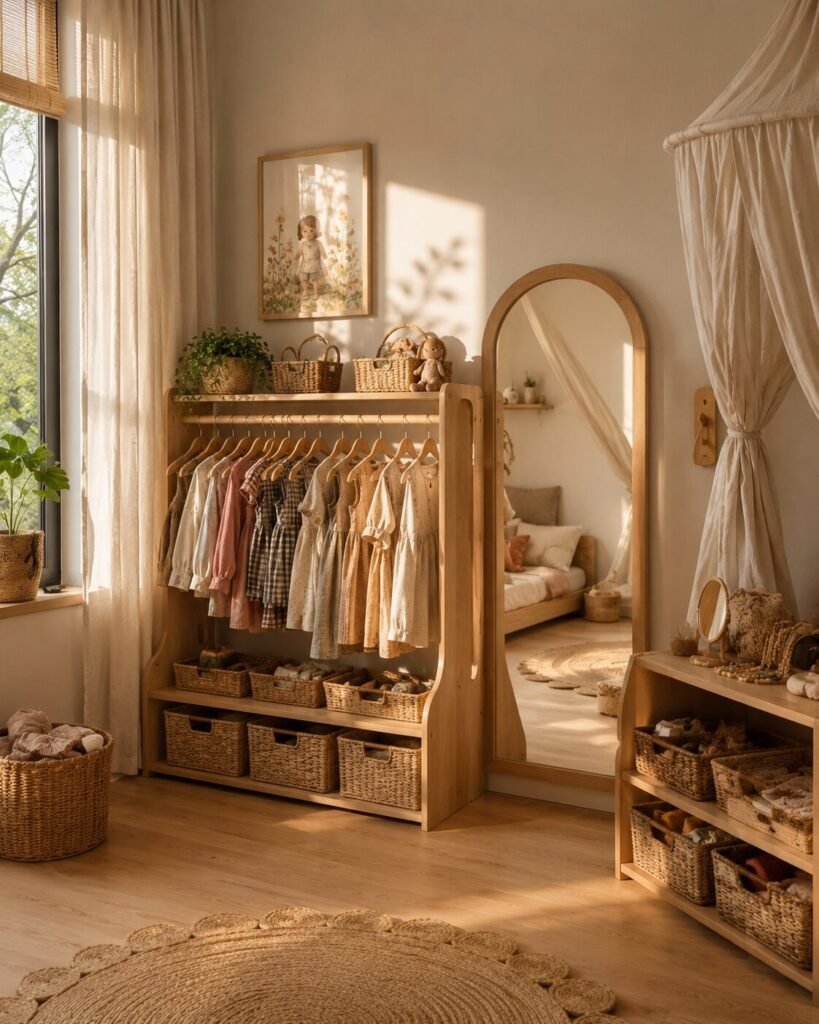 18 Montessori room ideas dress-up corner
