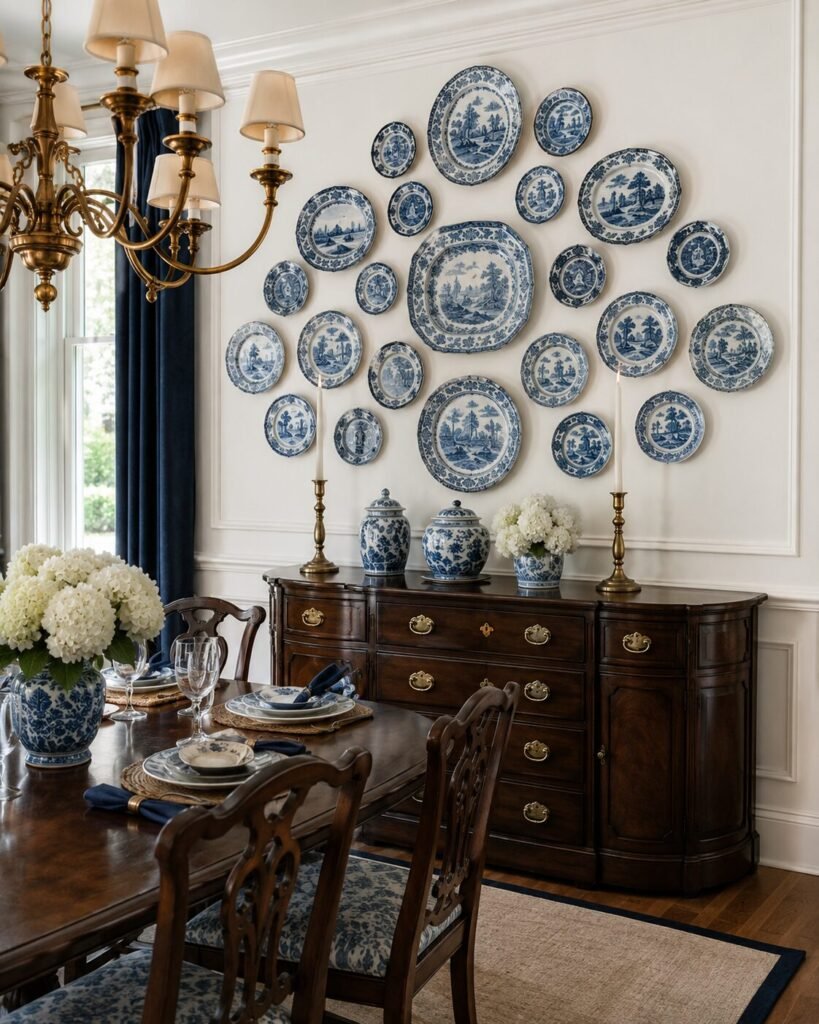 Plate wall ideas 5 Blue plate wall ideas décor