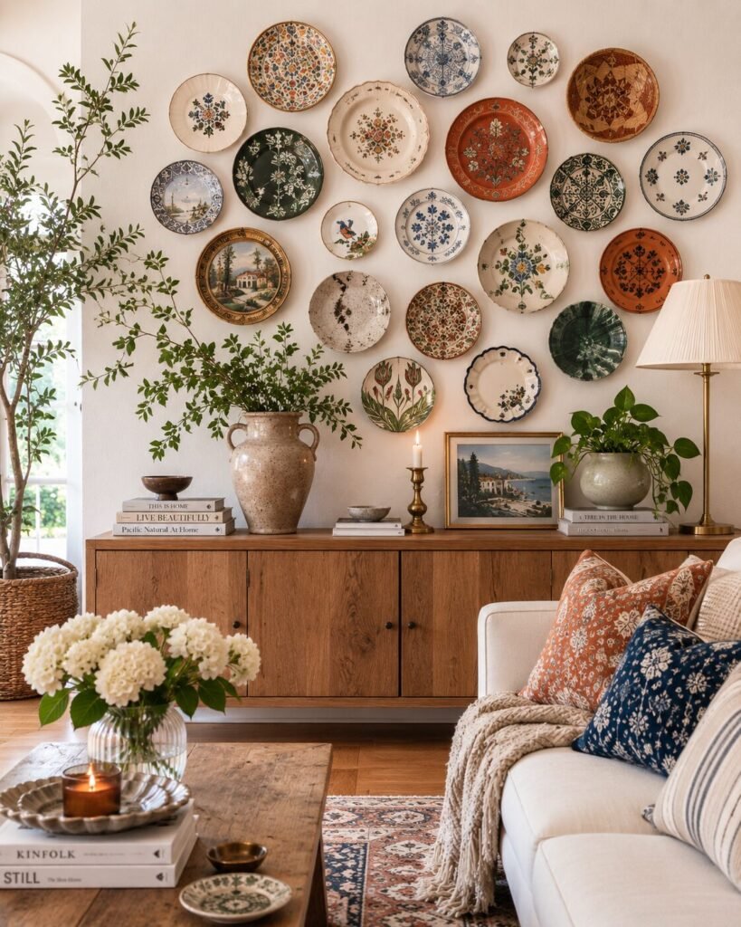 Plate wall ideas 8 Eclectic plate wall ideas gallery