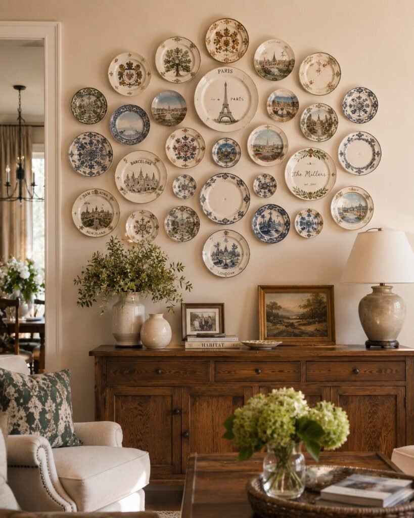 Plate wall ideas 19 Personalized plate wall ideas gallery