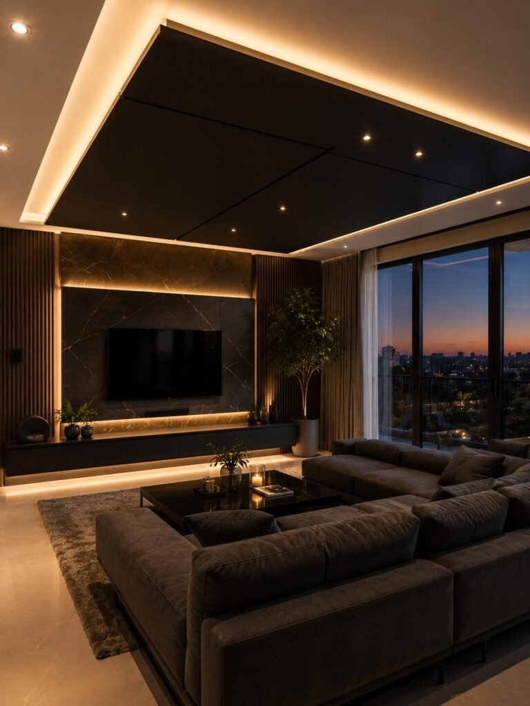 19 pvc false ceiling ideas 10 Black 19 PVC false ceiling ideas