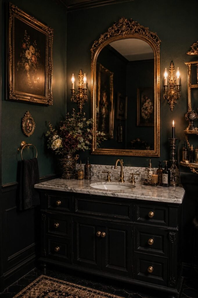 whimisigoth bathroom ideas 7 Dark floral whimisigoth bathroom ideas