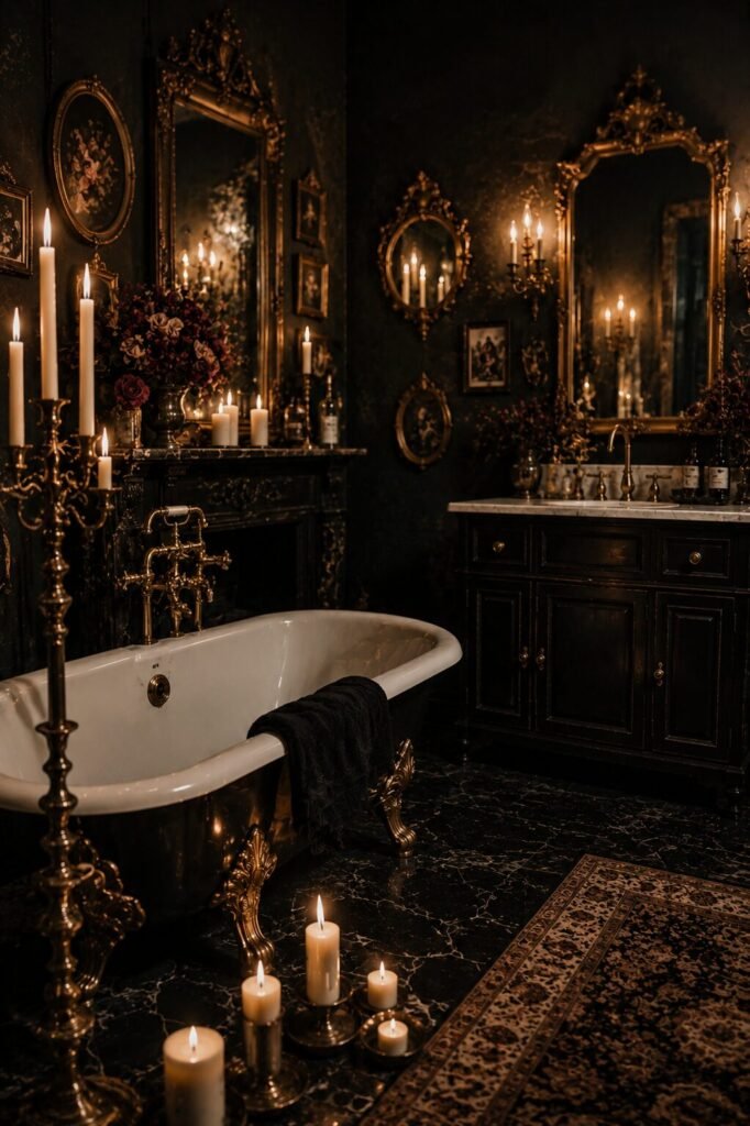 whimisigoth bathroom ideas 8 Candlelit whimisigoth bathroom ideas