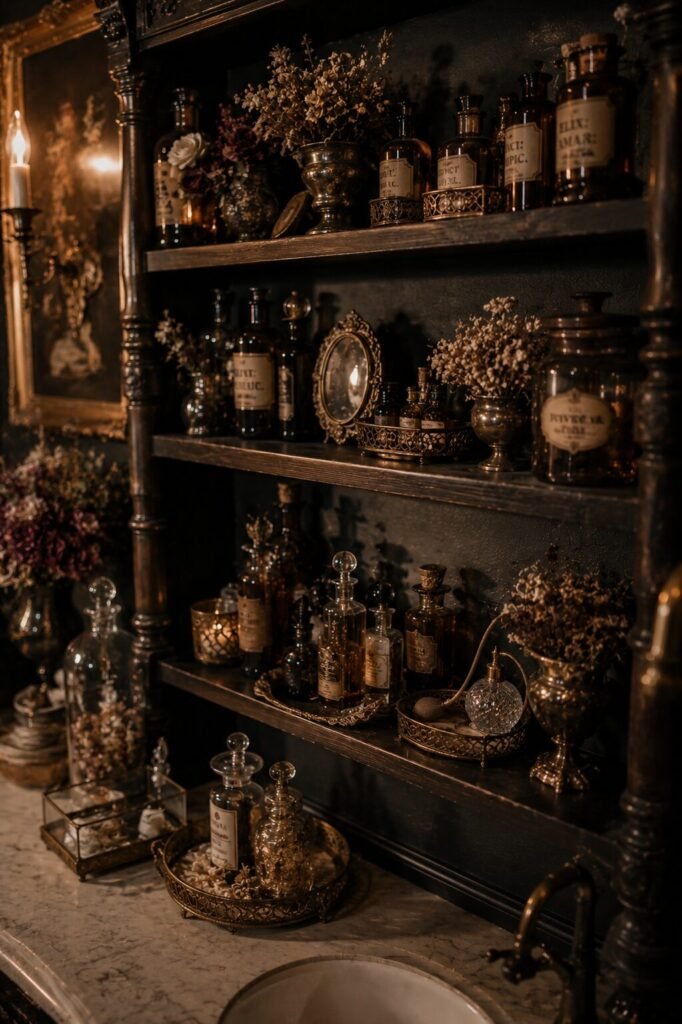 whimisigoth bathroom ideas 9 Vintage bottle whimisigoth bathroom ideas