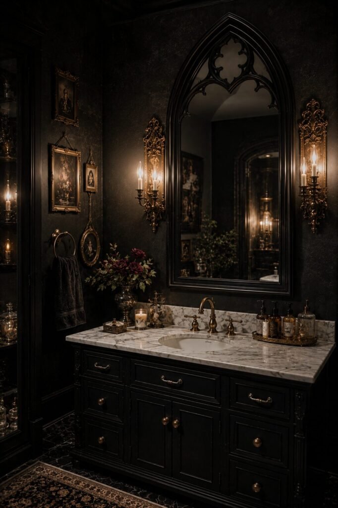 whimisigoth bathroom ideas 10 Gothic mirror whimisigoth bathroom ideas