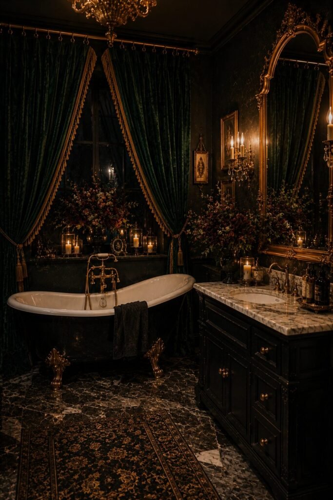 whimisigoth bathroom ideas 14 Green plant whimisigoth bathroom ideas