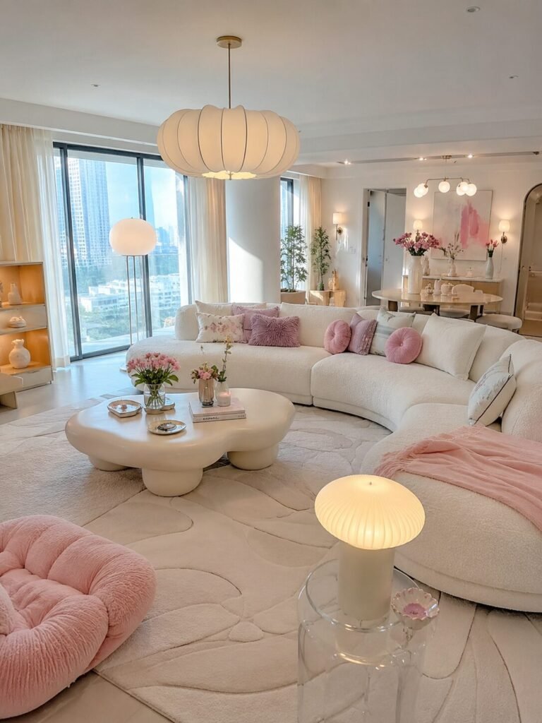 Y2K Living Room Ideas 3 Curved sofa Y2K living room ideas