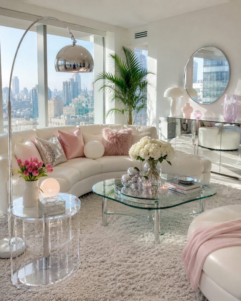 Y2K Living Room Ideas 9 Metallic Y2K living room ideas
