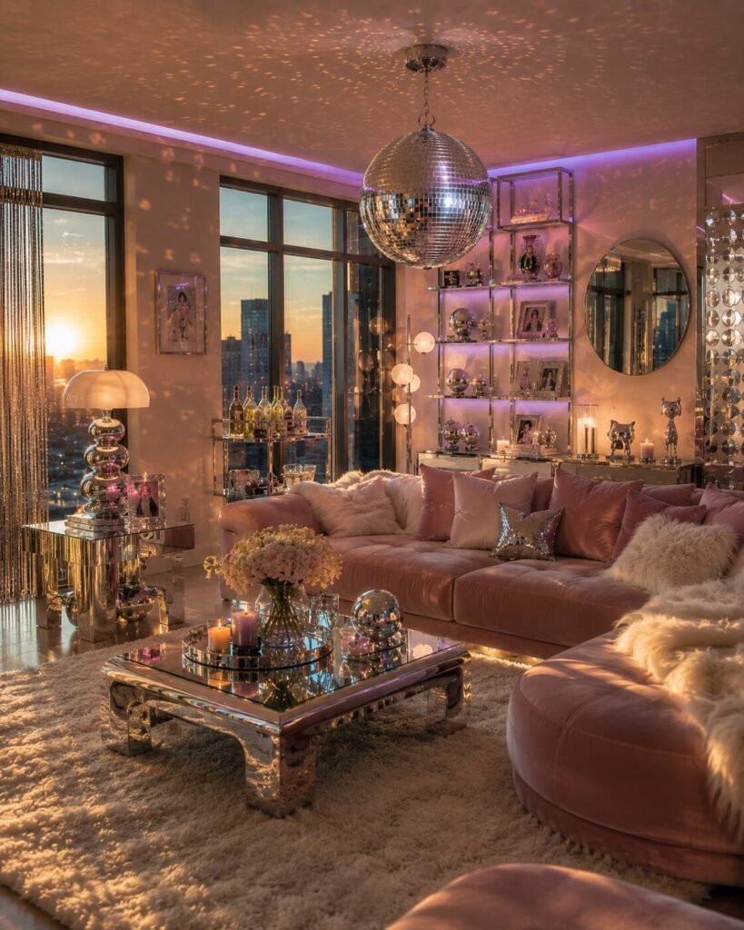 Y2K Living Room Ideas 18 Disco ball Y2K living room ideas