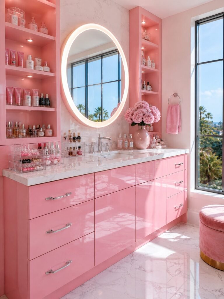 Y2K Bathroom ideas 2 Bubblegum pink Y2K bathroom ideas
