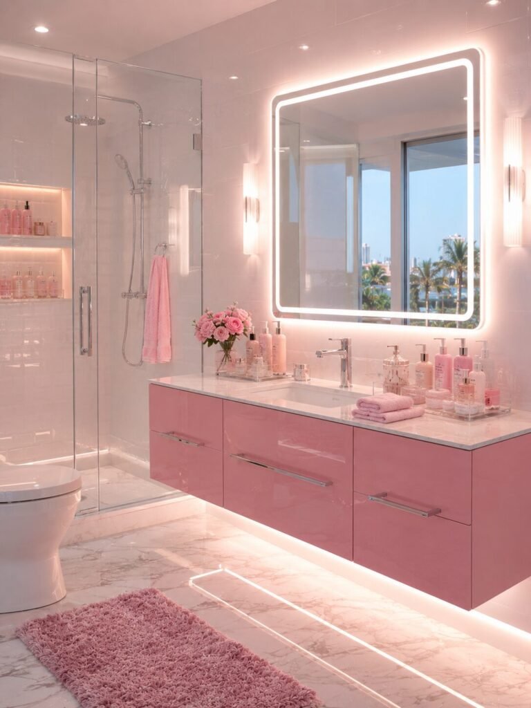 Y2K Bathroom ideas 9 LED vanity Y2K bathroom ideas