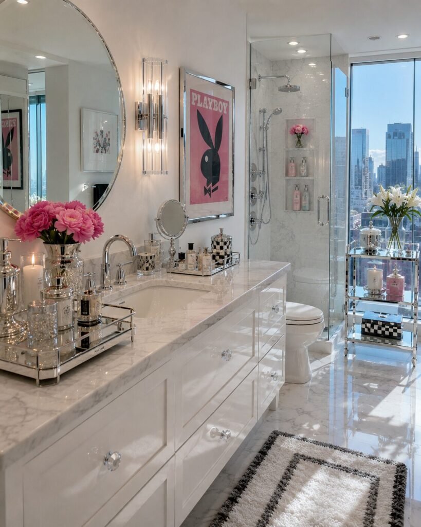 Y2K Bathroom ideas 16 Metallic Y2K bathroom ideas decor