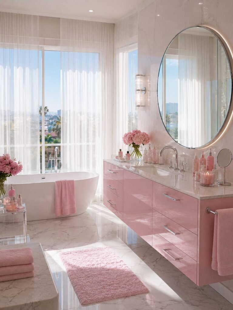 Y2K Bathroom ideas 17 Sheer window Y2K bathroom ideas