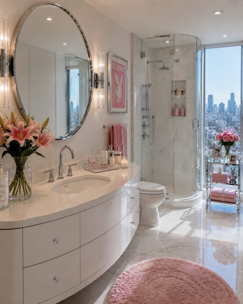 Y2K Bathroom ideas 20 Curved furniture Y2K bathroom ideas
