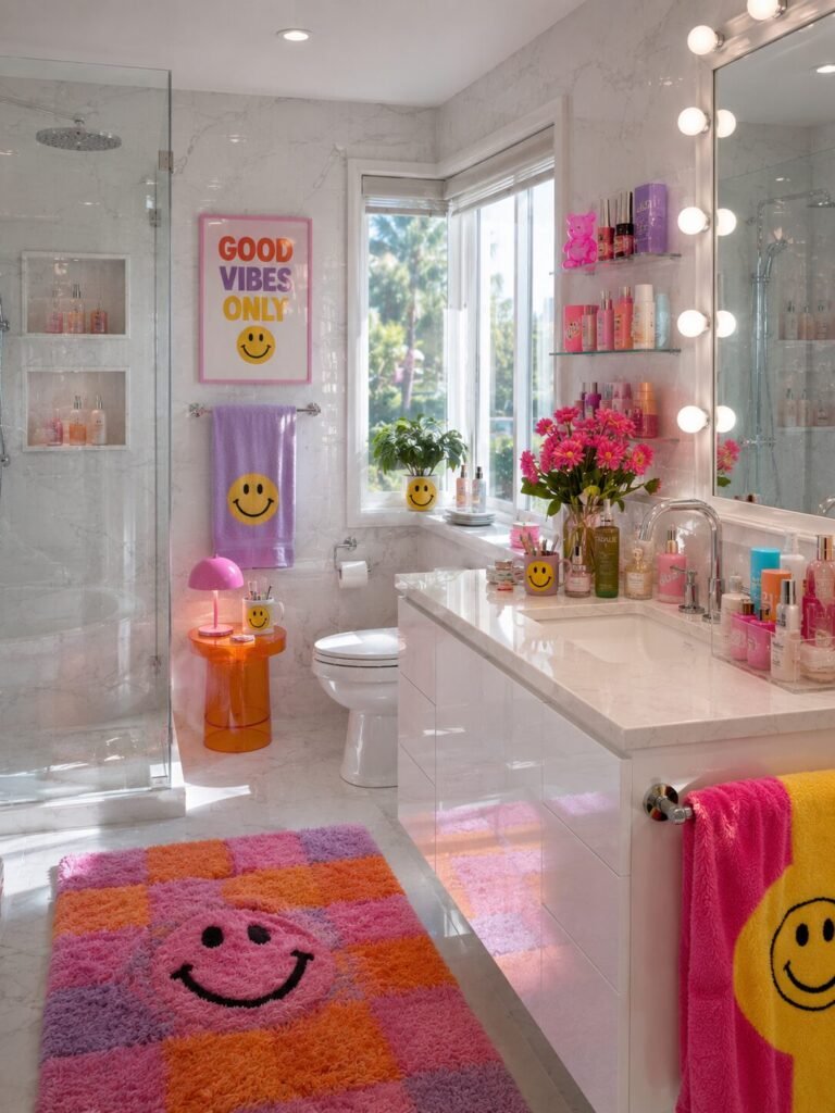 Y2K Bathroom ideas 22 Colorful accessories Y2K bathroom ideas